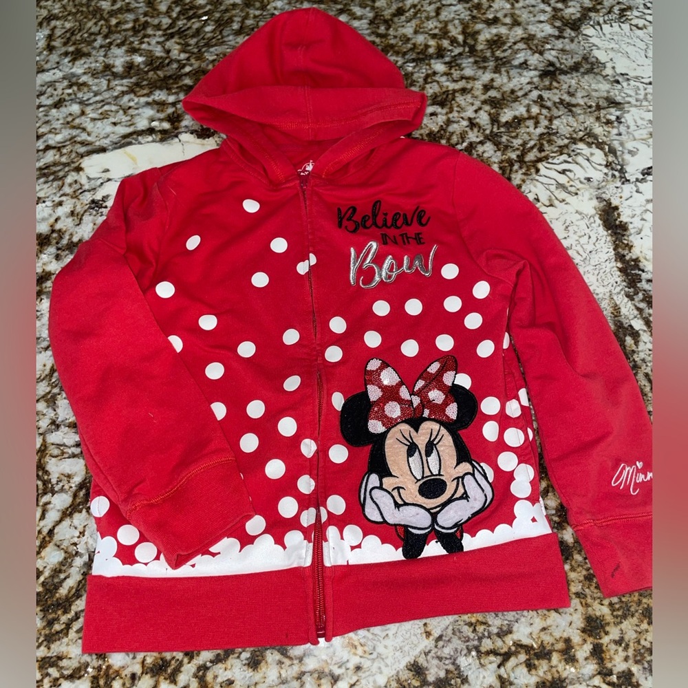 Minnie Mouse Full Zip Hoodie Sz 10